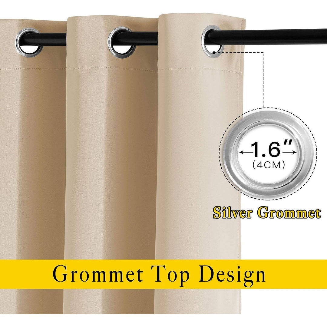 Biscotti Beige Blackout Curtains, 52 x 95 in, Set of 2 - Just Closeouts Canada Inc.