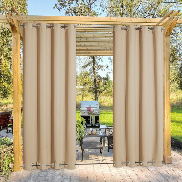Biscotti Beige Waterproof Outdoor Curtain, 52 x 95 in, 1 Panel - Just Closeouts Canada Inc.