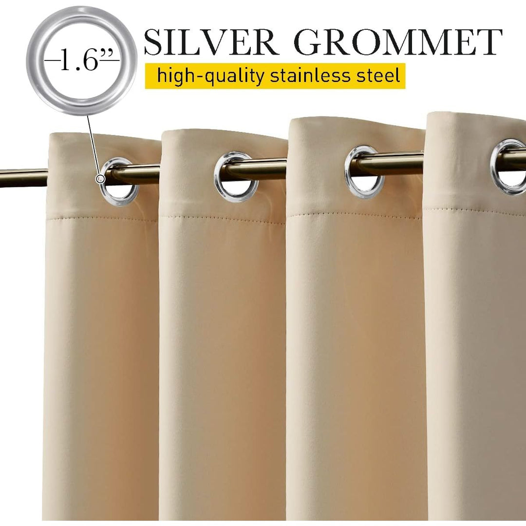 Biscotti Beige Waterproof Outdoor Curtains, 52 x 84 in, Set of 2 - Just Closeouts Canada Inc.