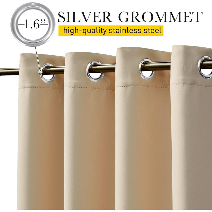 Biscotti Beige Waterproof Outdoor Curtains, 52 x 84 in, Set of 2 - Just Closeouts Canada Inc.