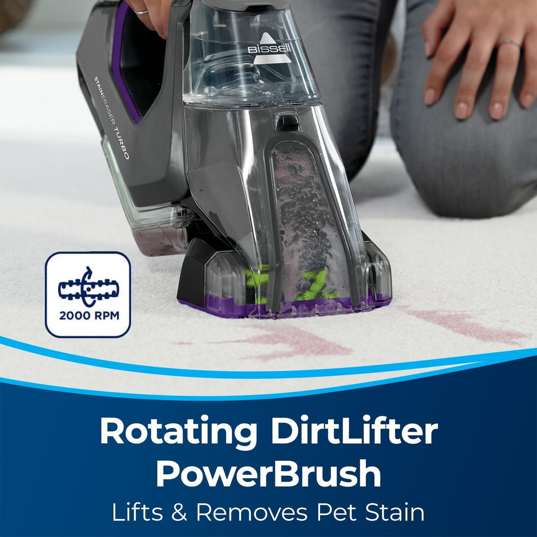 Bissell Pet Stain Eraser PowerBrush Cordless Portable Carpet Cleaner - Black/Purple 2846D - Just Closeouts Canada Inc.011120265354