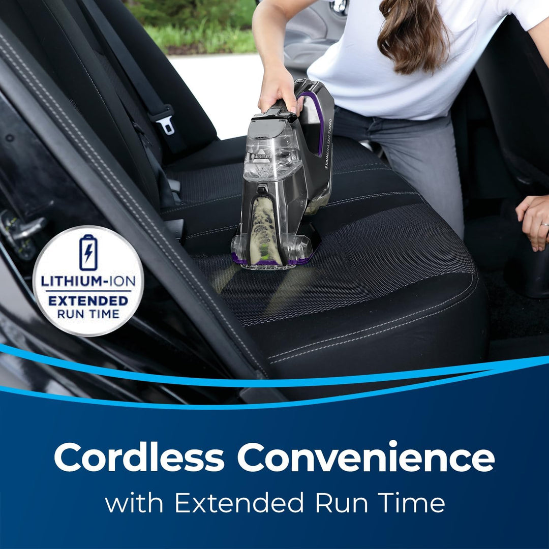 Bissell Pet Stain Eraser PowerBrush Cordless Portable Carpet Cleaner - Black/Purple 2846D - Just Closeouts Canada Inc.011120265354