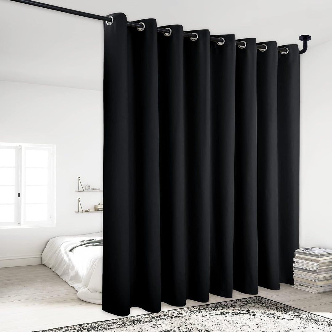 Black 120 x 84 in Blackout Room Divider Curtain, 1 Panel - Just Closeouts Canada Inc.