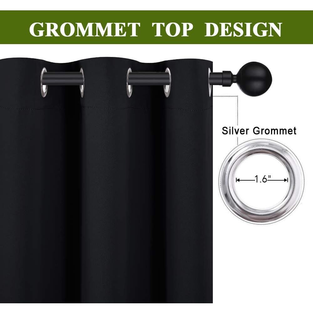 Black 120 x 84 in Blackout Room Divider Curtain, 1 Panel - Just Closeouts Canada Inc.
