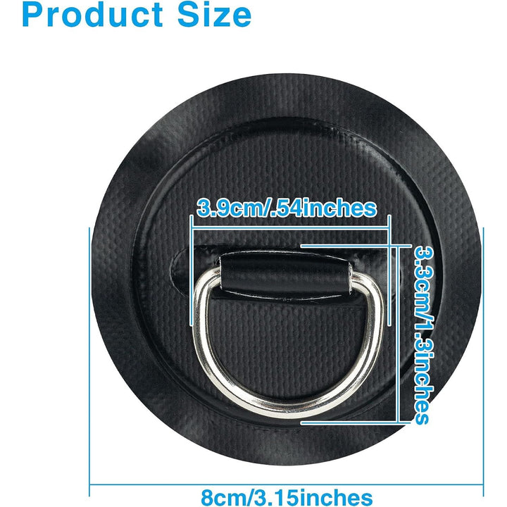 Black 4-Piece Paddle Board D-Ring Patch and Bungee Kit - Just Closeouts Canada Inc.