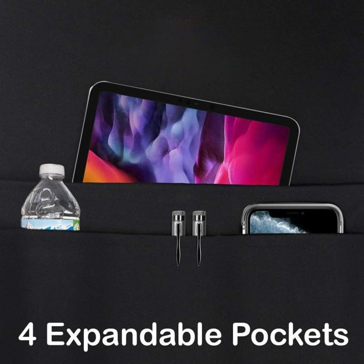 Black Airplane Tray Table Cover with 4 Storage Pockets - Just Closeouts Canada Inc.X004R7DXR5