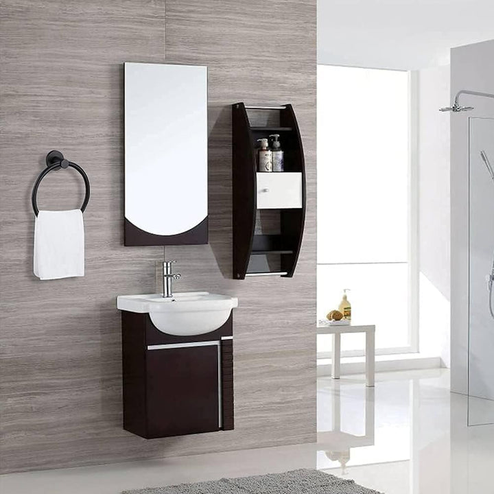 Black Bathroom Hardware, 2 Pieces Stainless Steel Bathroom Accessories Set Including Black Toilet Paper Holder and Black Towel Ring, Wall Mount - Just Closeouts Canada Inc.