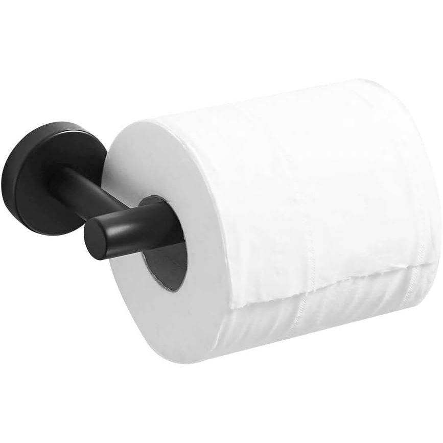 Black Bathroom Hardware, 2 Pieces Stainless Steel Bathroom Accessories Set Including Black Toilet Paper Holder and Black Towel Ring, Wall Mount - Just Closeouts Canada Inc.