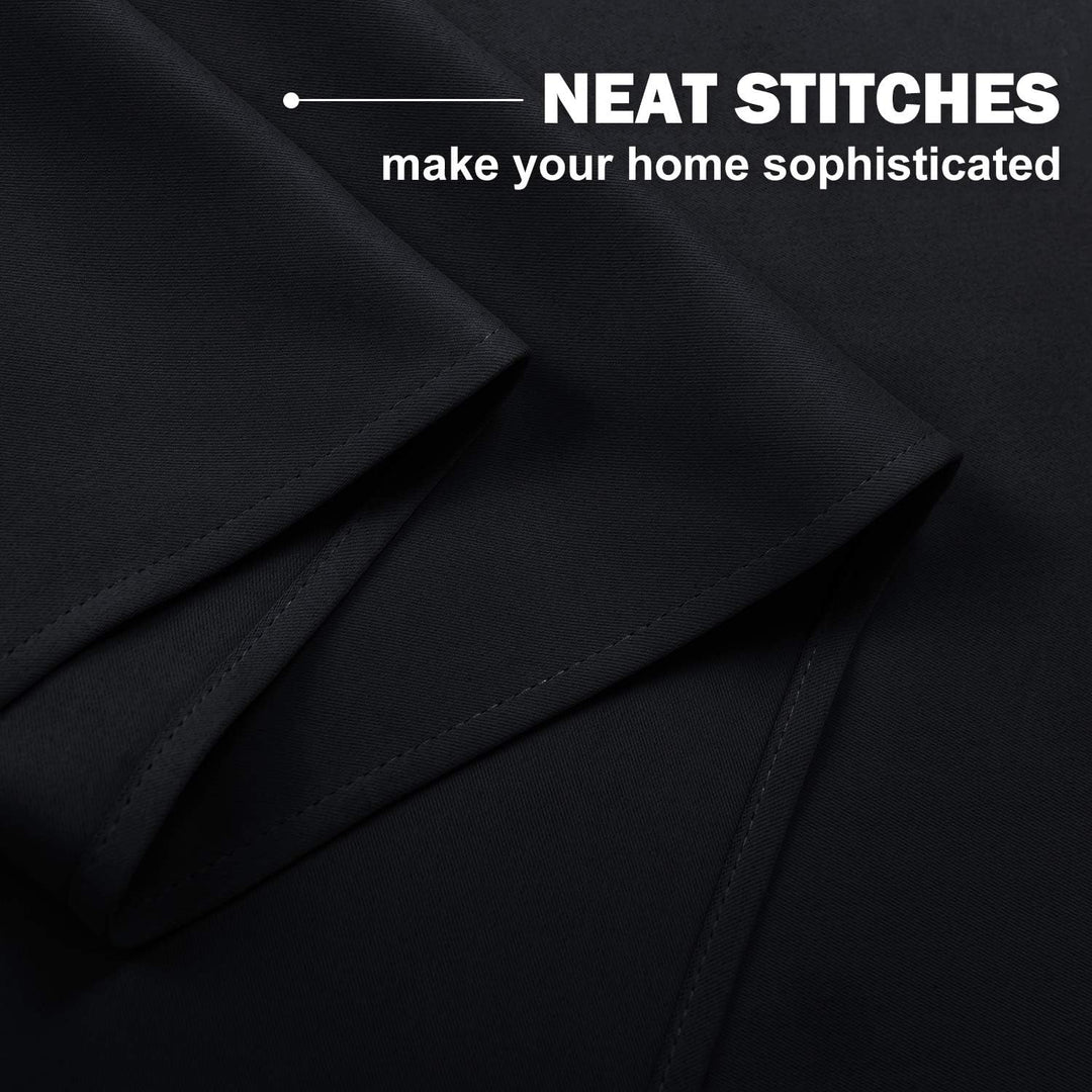 Black Blackout Kitchen Curtains, 42 x 36 in, Set of 2 - Just Closeouts Canada Inc.