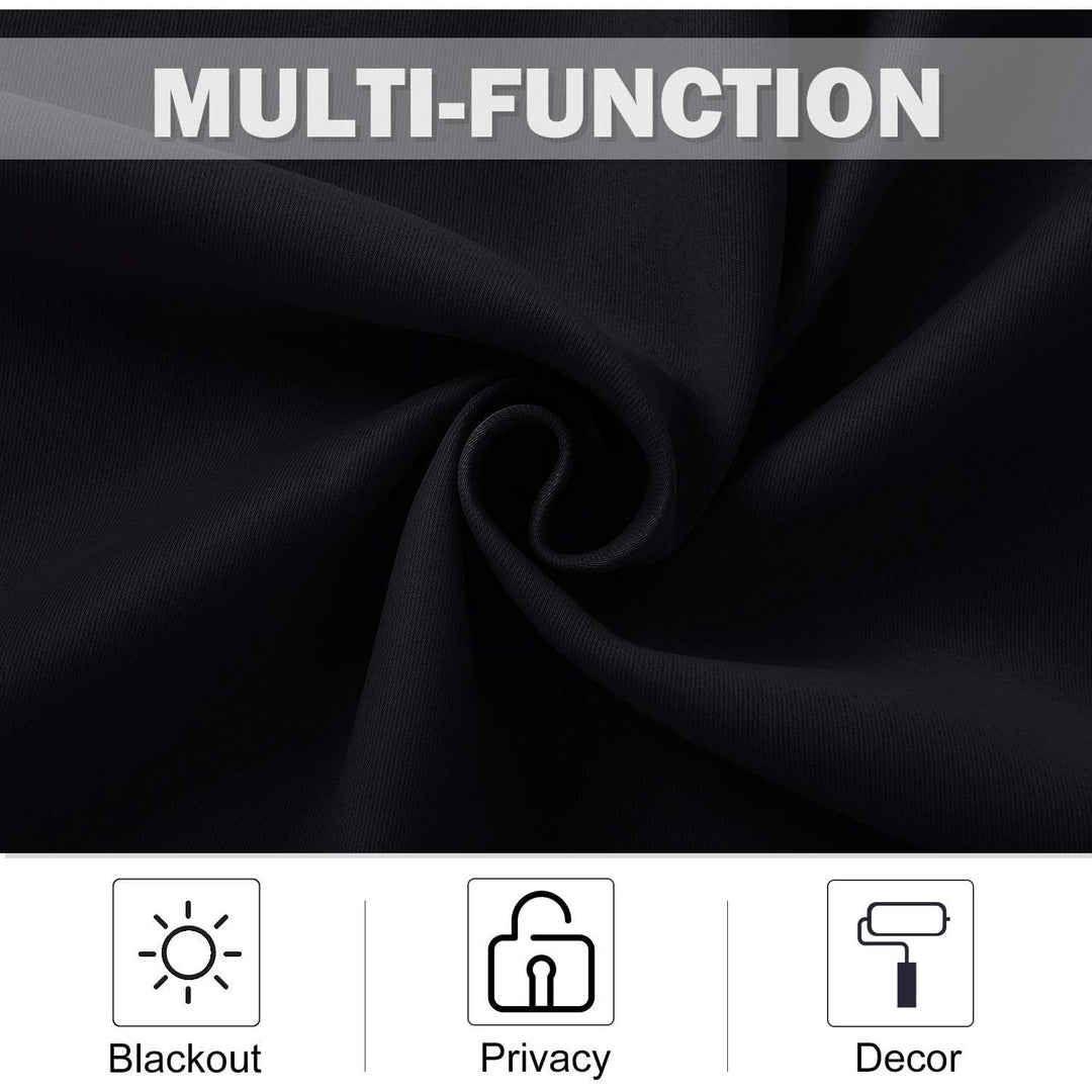 Black Blackout Kitchen Tier Curtains, 29 x 36 in, Set of 2 - Just Closeouts Canada Inc.