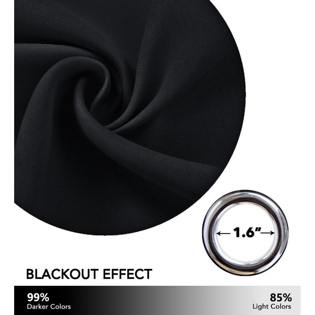 Black Blackout Room-Divider Curtain, 15 x 8 ft, 1 Panel - Just Closeouts Canada Inc.