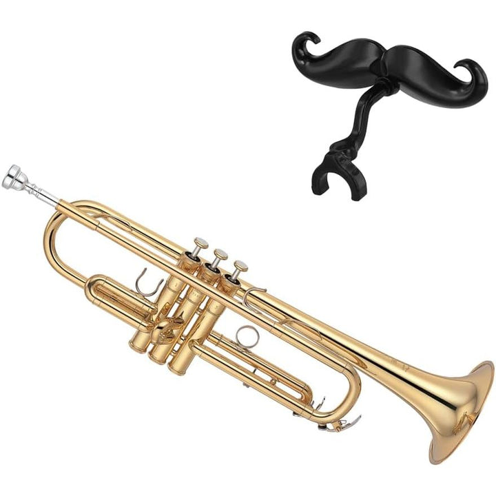 Black clip-on moustache for trumpet or trombone mouthpiece, source view 5