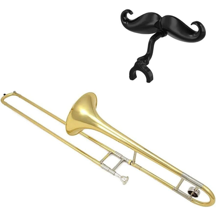 Black clip-on moustache for trumpet or trombone mouthpiece, source view 6