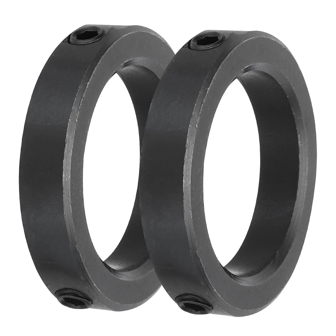 Black Carbon Steel Set-Screw Shaft Collars, 2-Inch Bore, 2-Pack - Just Closeouts Canada Inc.