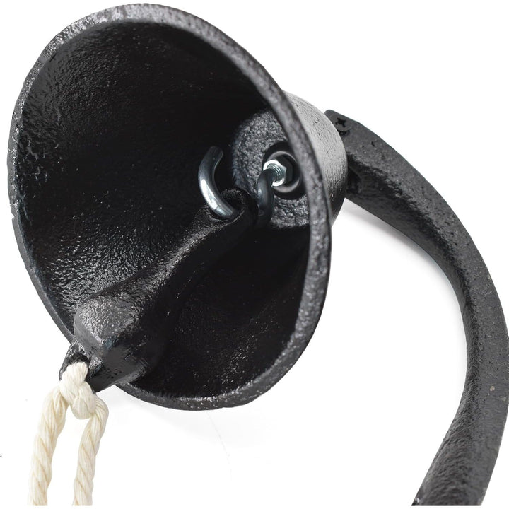 Black Cast-Iron Wall-Mounted Dinner Bell with Pull Rope - Just Closeouts Canada Inc.X0041IE96T