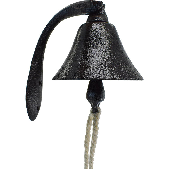 Black Cast-Iron Wall-Mounted Dinner Bell with Pull Rope - Just Closeouts Canada Inc.X0041IE96T