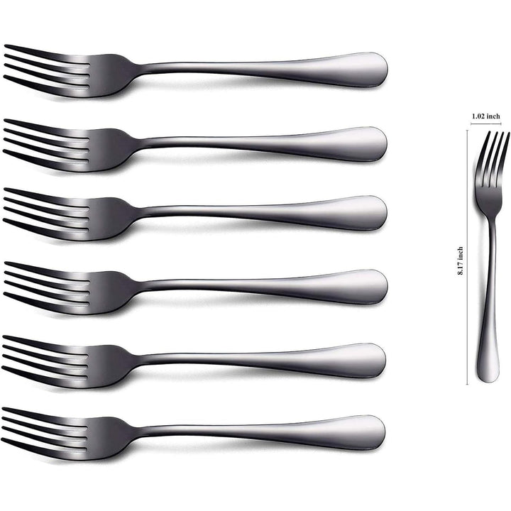 Black Dinner Fork 6 Pieces, Stainless Steel 8.17 Inch Forks Black Titanium Plating Silverware, Black Forks Set of 6 - Just Closeouts Canada Inc.X004VAI9O5