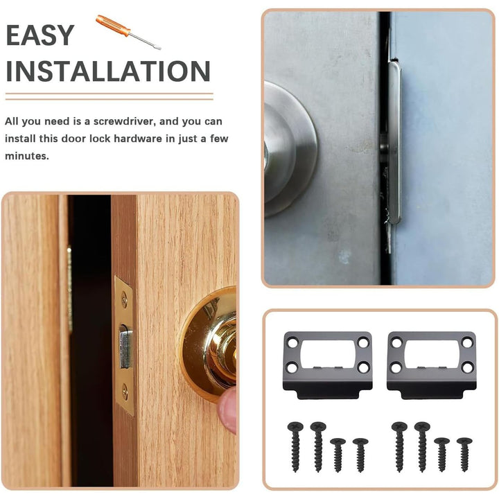 Black Door Strike Plates with Screws, 2 Pack - Just Closeouts Canada Inc.X004KXYXVB
