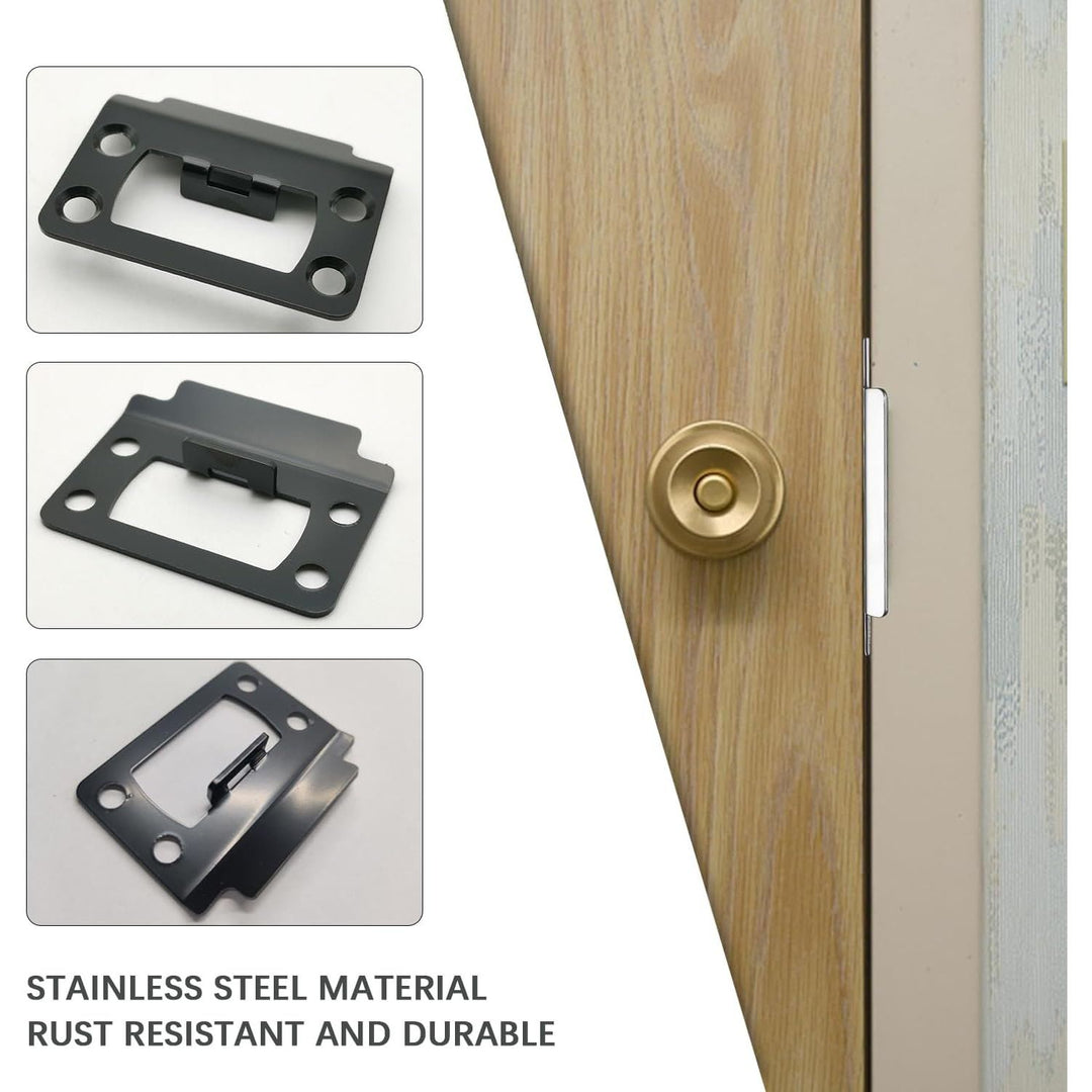 Black Door Strike Plates with Screws, 2 Pack - Just Closeouts Canada Inc.X004KXYXVB