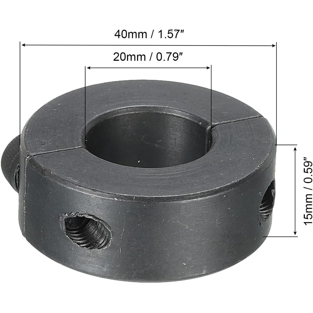 Black Double-Split Shaft Collar, 20 mm Bore - Just Closeouts Canada Inc.
