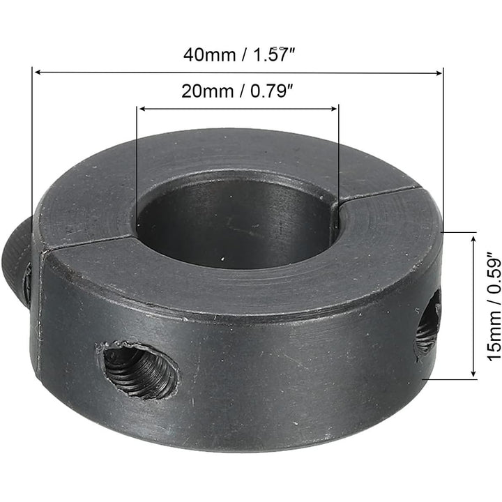 Black Double-Split Shaft Collar, 20 mm Bore - Just Closeouts Canada Inc.