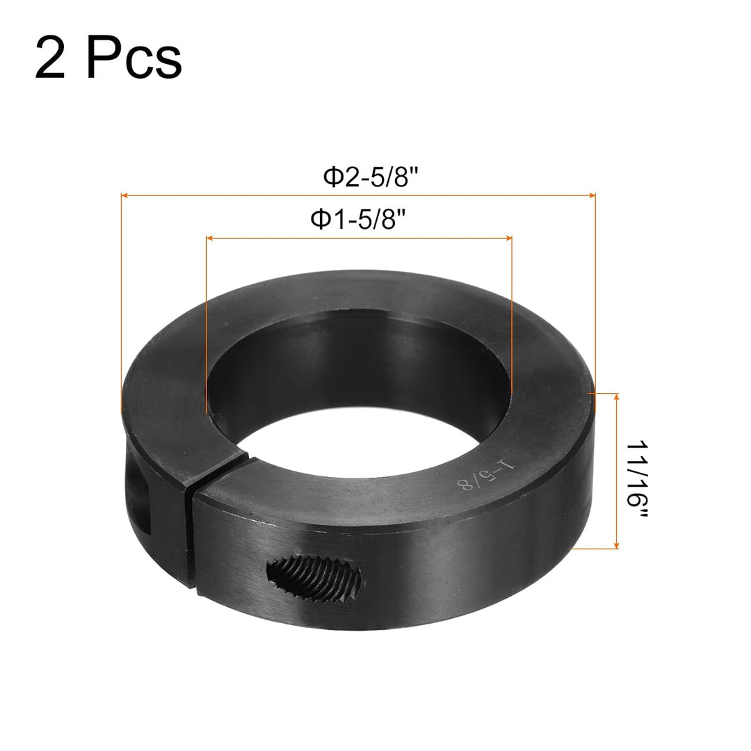 Black Double-Split Shaft Collars, 1 5/8-Inch Bore, 2-Pack - Just Closeouts Canada Inc.
