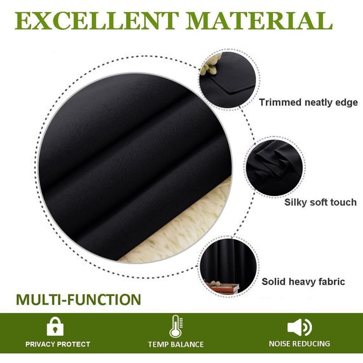 Black Extra-Wide Blackout Room-Divider Curtain, 9 x 15 ft, 1 Panel - Just Closeouts Canada Inc.
