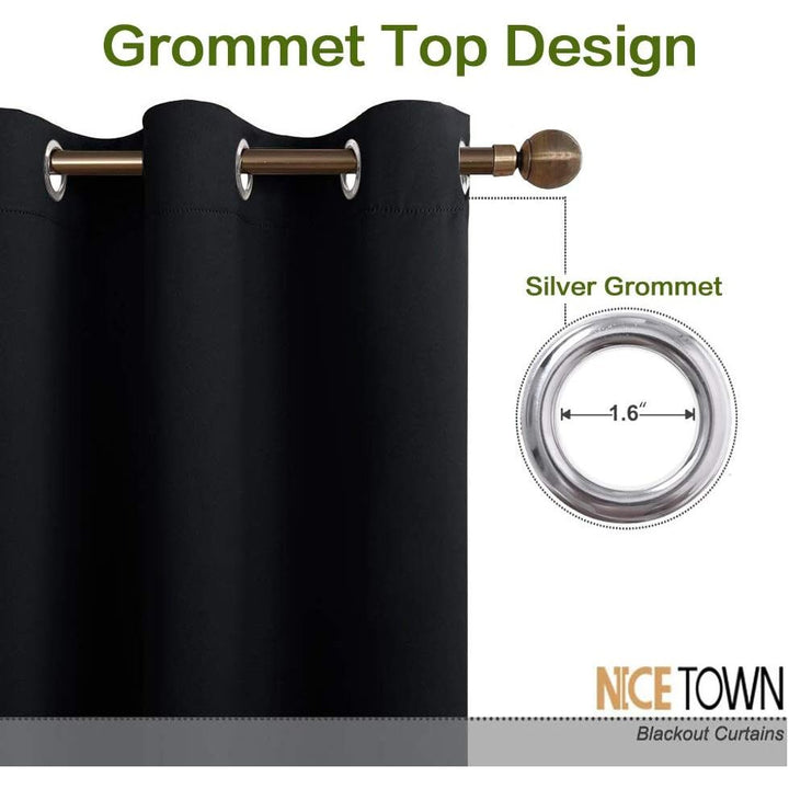 Black Grommet Blackout Curtain, 70 x 63 in, 1 Panel - Just Closeouts Canada Inc.
