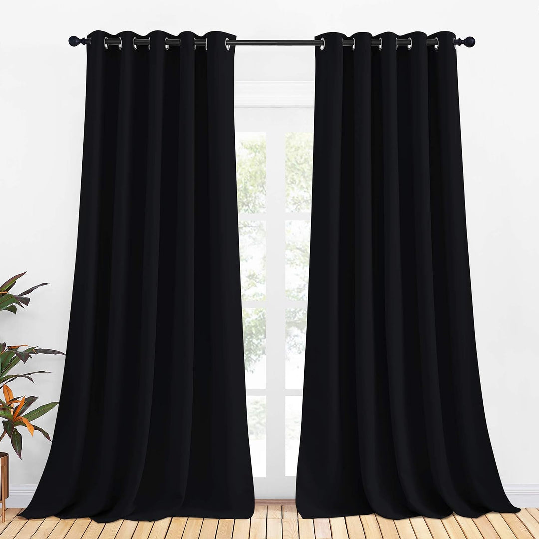 Black Grommet Blackout Curtains, 70 x 95 Inches, 2 Panels - Just Closeouts Canada Inc.