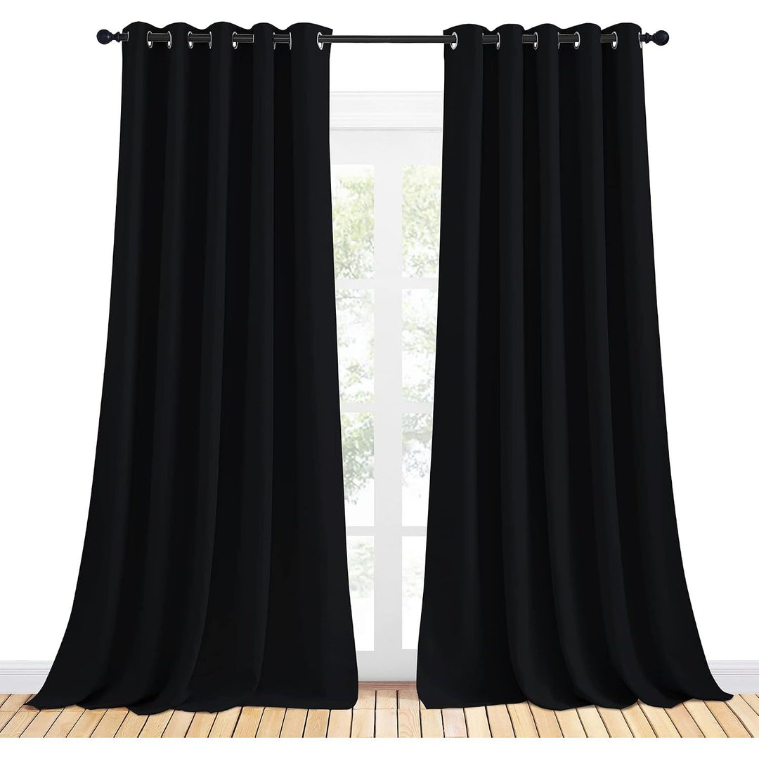 Black Grommet Blackout Curtains, 70 x 95 Inches, 2 Panels - Just Closeouts Canada Inc.