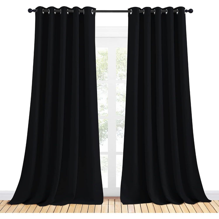 Black Grommet Blackout Curtains, 70 x 95 Inches, 2 Panels - Just Closeouts Canada Inc.