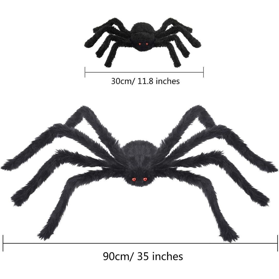 Black Hairy Halloween Spiders with White Web, 3-Piece Set - Just Closeouts Canada Inc.