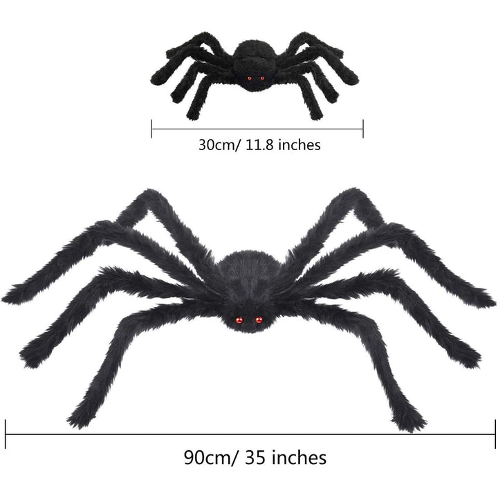 Black Hairy Halloween Spiders with White Web, 3-Piece Set - Just Closeouts Canada Inc.