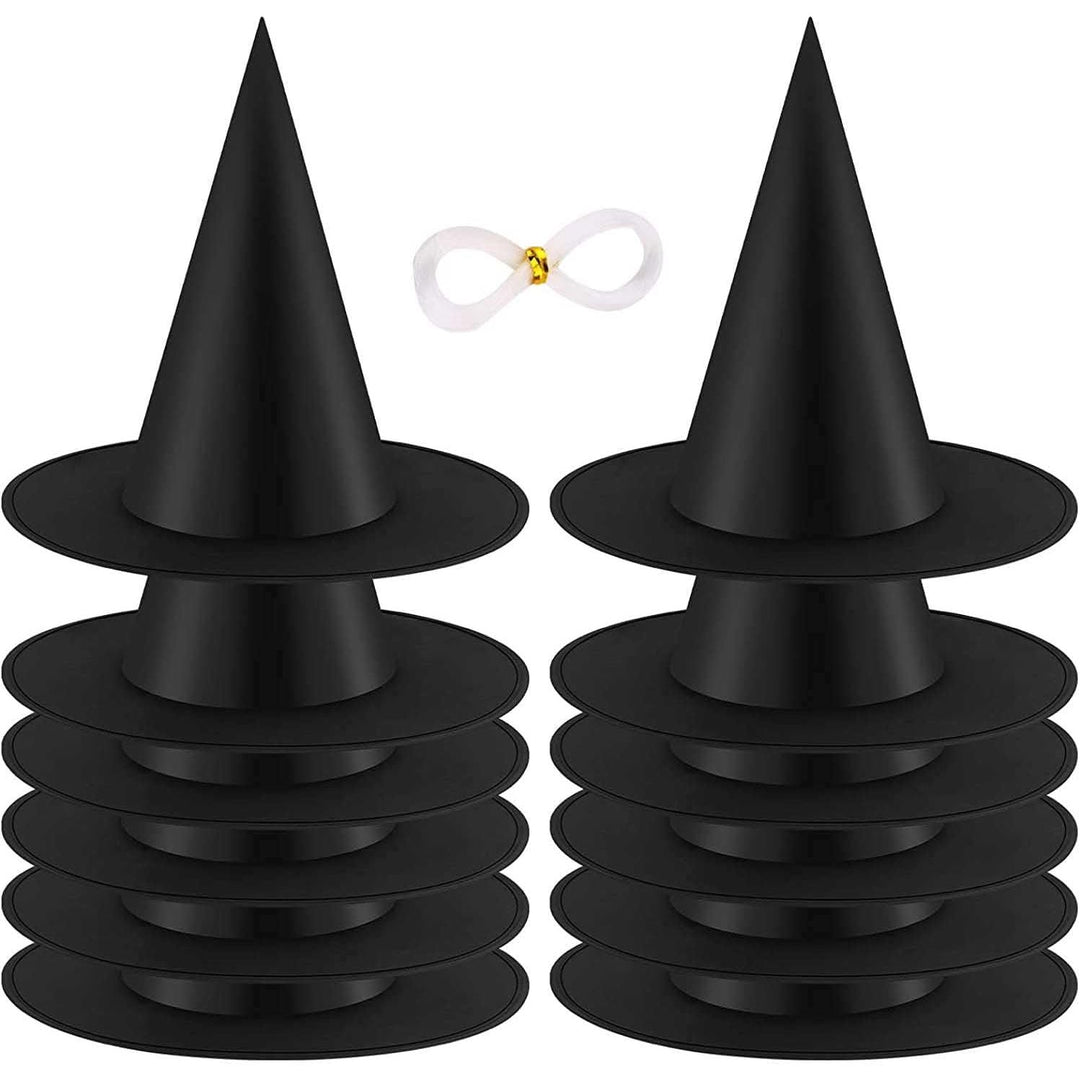 Black Halloween Witch Hats with Hanging Line, 12-Pack - Just Closeouts Canada Inc.