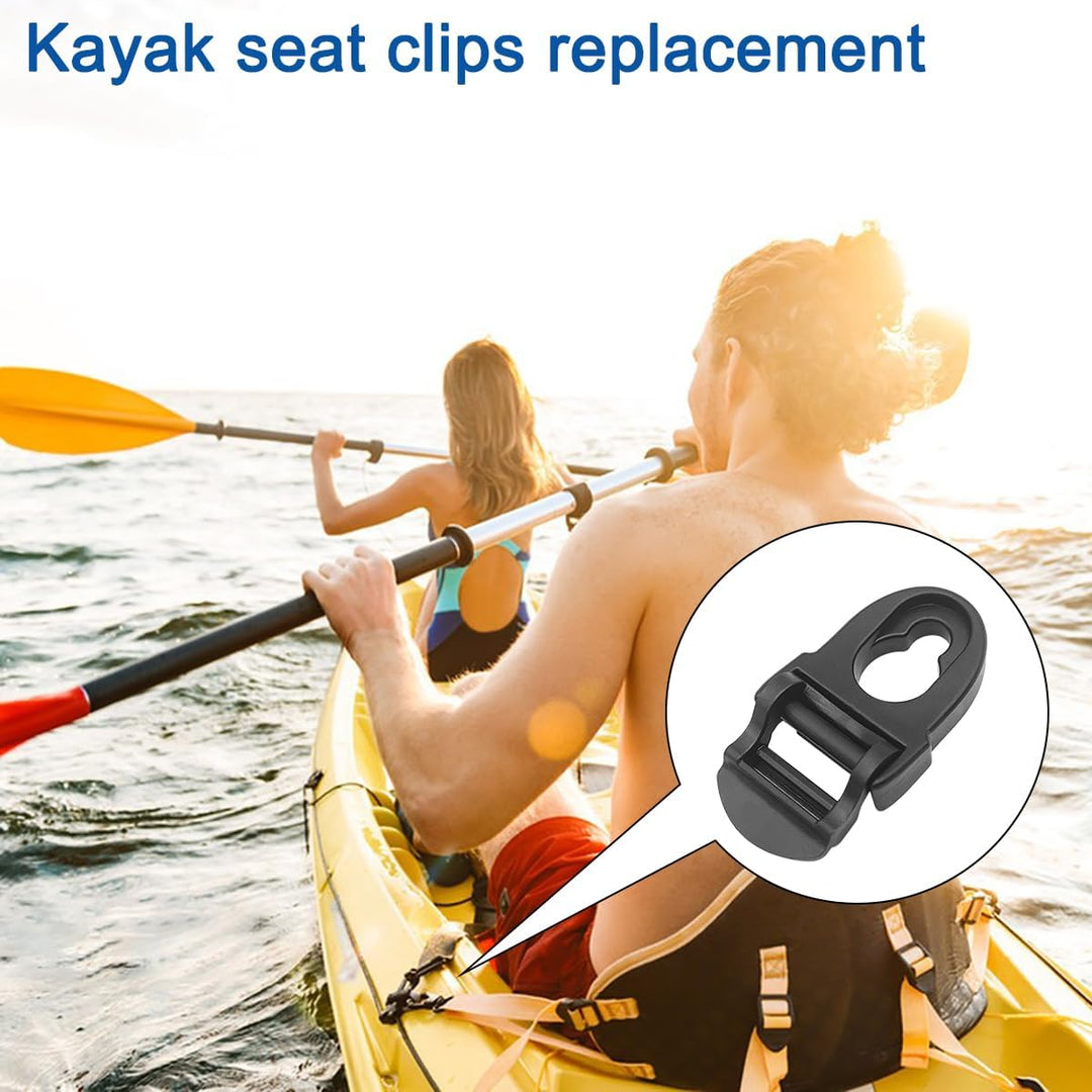 Kayak seat clip shown on a kayak