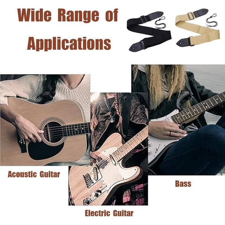 Black and khaki guitar straps, source view 5