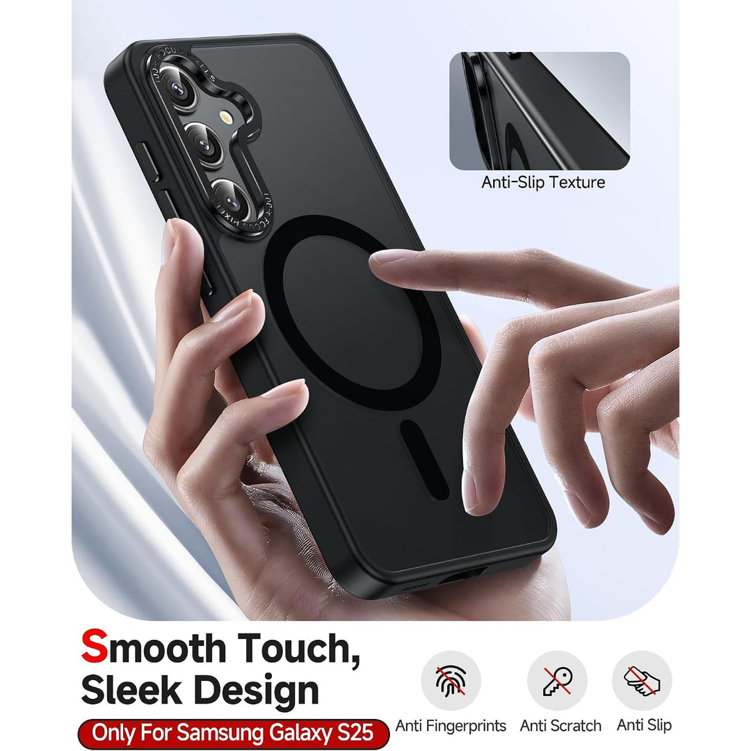 Black Magnetic Matte Case for Samsung Galaxy S25 with 2 Screen Protectors - Just Closeouts Canada Inc.X004HWJWRF