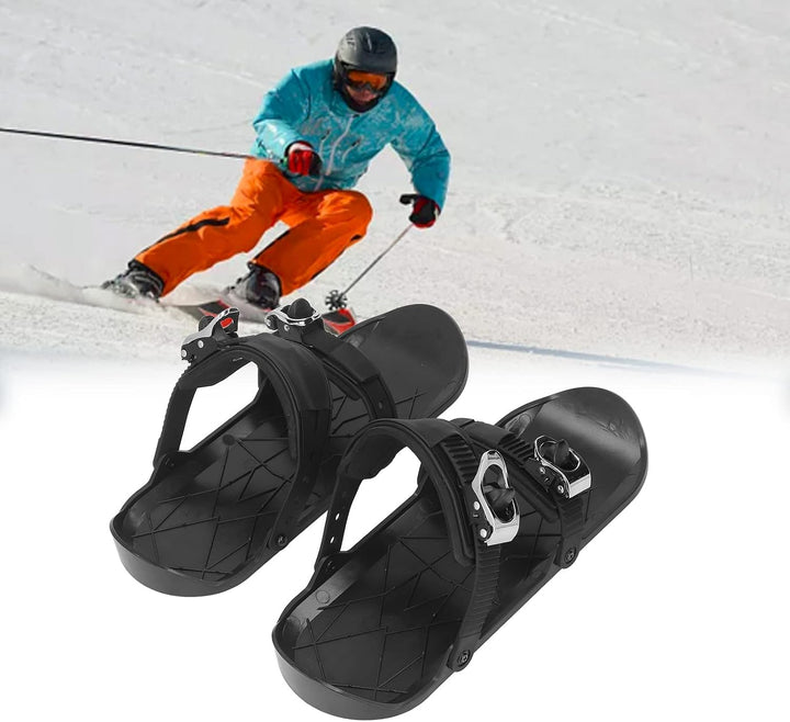 Pair of black adjustable 14.2-inch mini ski skates