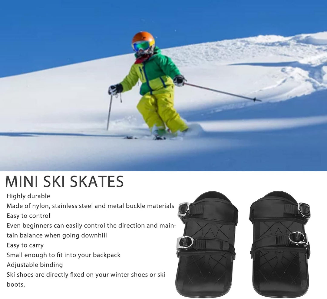 Black adjustable mini ski skates, view 2
