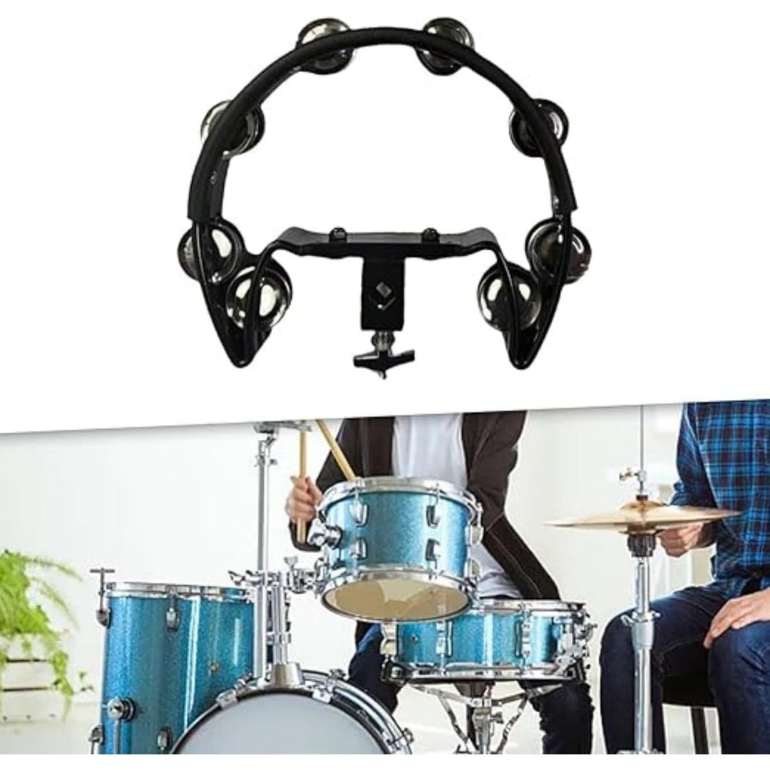 Black Mountable Tambourine and 7-Inch Cowbell Set - Just Closeouts Canada Inc.