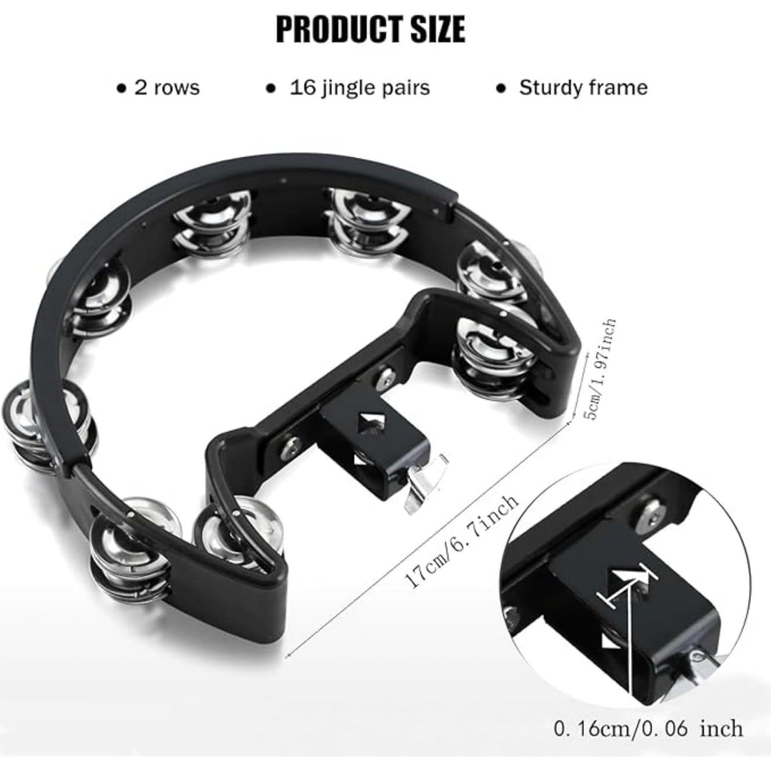 Black Mountable Tambourine and 7-Inch Cowbell Set - Just Closeouts Canada Inc.