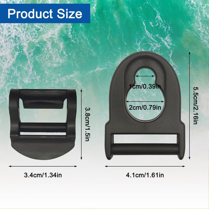 Black Nylon Kayak Seat Strap Clips, 4-Pack - Just Closeouts Canada Inc.X004XWLZND