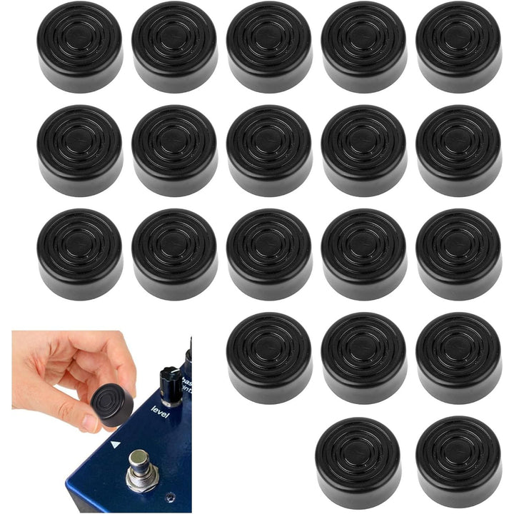 Black guitar effects pedal footswitch toppers, pack of 20, view 1