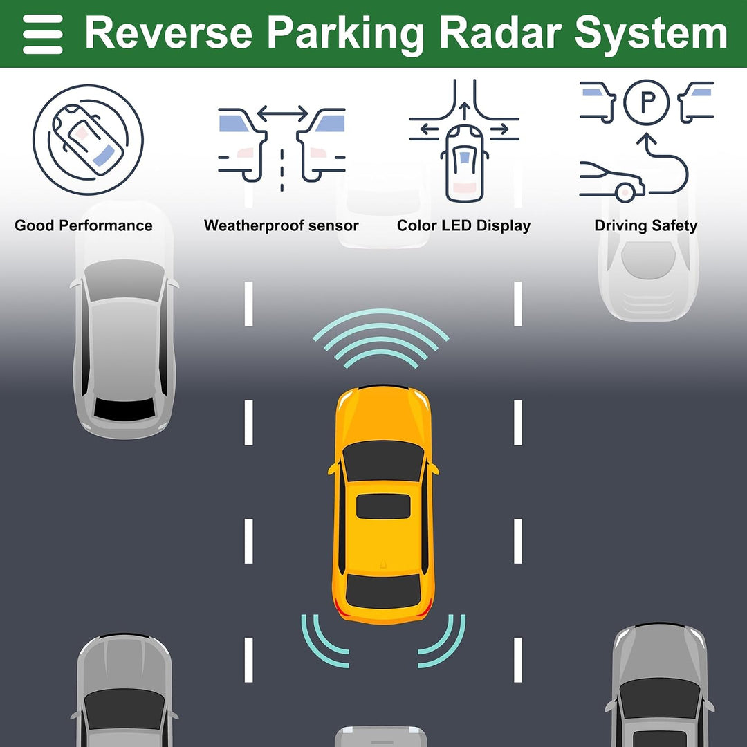 Black Reverse Parking Sensor Kit, 2 Sensors and Buzzer - Just Closeouts Canada Inc.
