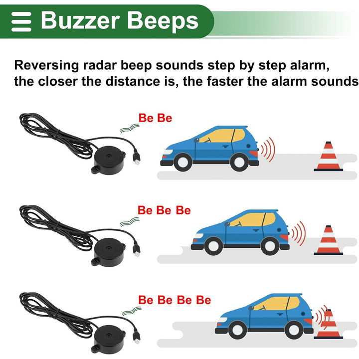 Black Reverse Parking Sensor Kit, 2 Sensors and Buzzer - Just Closeouts Canada Inc.