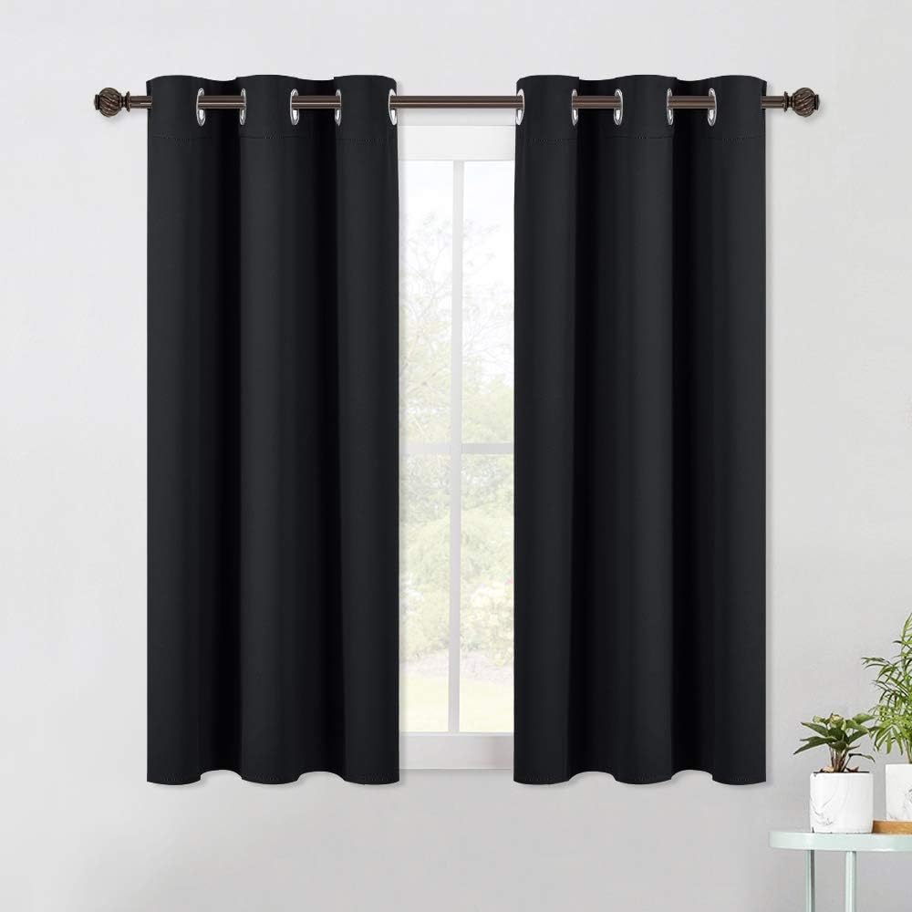 Black Thermal Blackout Grommet Curtains, 42 x 54 in, Set of 2 - Just Closeouts Canada Inc.
