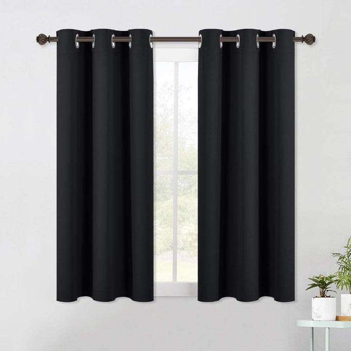 Black Thermal Blackout Grommet Curtains, 42 x 54 in, Set of 2 - Just Closeouts Canada Inc.