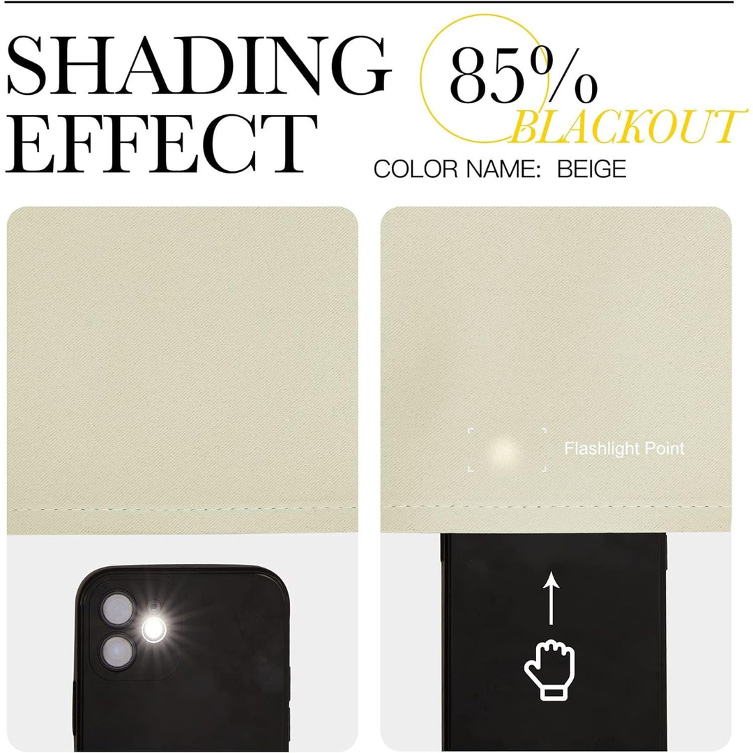 Blackout Curtains 2 Panels for Bedroom - Thermal Insulated Grommet Blackout Curtains 63 Inches Long for Living Room/Kitchen Rideaux occultants (2 Panels, W42 x L63 - Inch,Beige) - Just Closeouts Canada Inc.