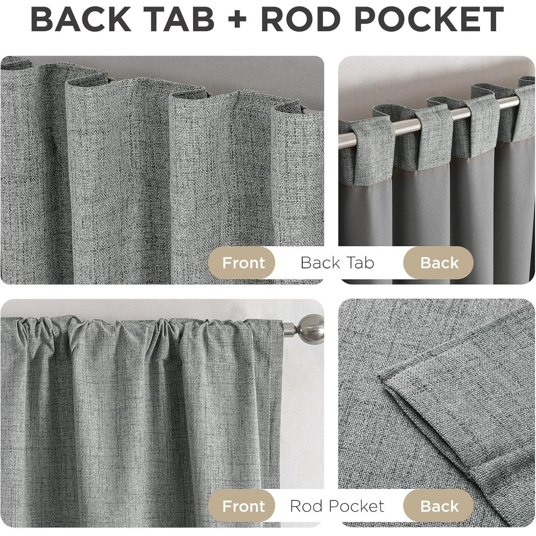Blackout Curtains for Bedroom - 100% Light Blocking 2 Panels Light Grey Drapes 37" W x 90" L, Thermal Insulated Room Darkening Curtains, Linen Textured for Living Room, Rod Pocket & Back Tabs - Just Closeouts Canada Inc.X003XIFWVT
