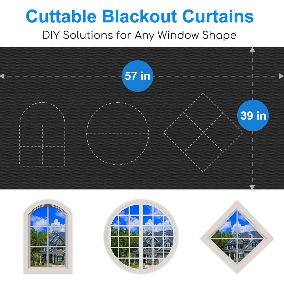 Blackout Curtains for Bedroom - 100x145 cm Portable Blackout Blinds Curtain for Any Windows - 100% Blackout Shades Window Film - Temporary Blackout Shades for Baby Nursery,Dorm Room,Travel or Office Use - Just Closeouts Canada Inc.